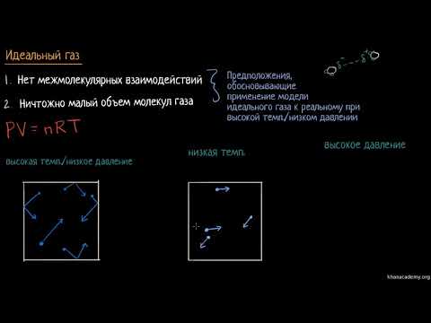 Видео: Идеальный и реальный газ | Газы.Молекулярно-кинетическая теория | Химия (видео 7)