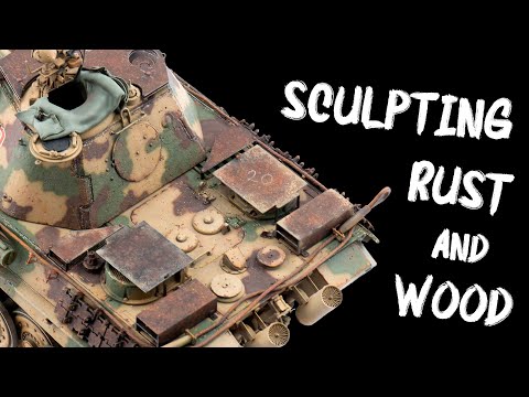 Видео: Моя вторая попытка сделать ржавчину | Sculpting, rust and wood | RFM Panther F 1/35 (5045)