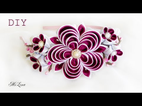 Видео: ОБОДОК КАНЗАШИ, МК / DIY Kanzashi Headband