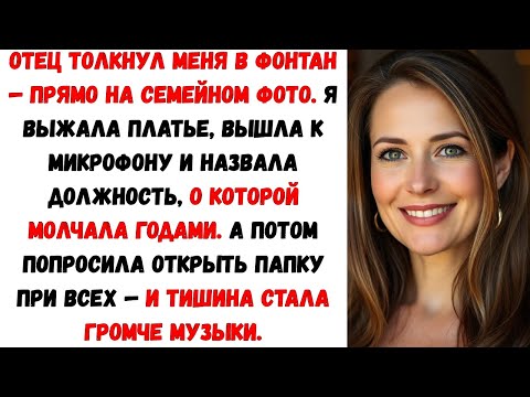 Видео: Отец толкнул меня в фонтан — я выжала платье и озвучила должность, о которой они боялись узнать...