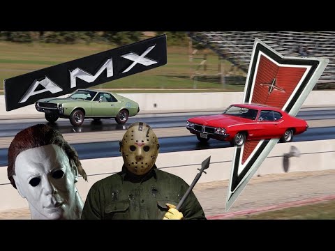 Видео: AMC AMX 1968 года против Pontiac GT-37 1970 года — гонка на стандартных автомобилях