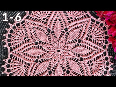 Видео: Салфетка крючком, Кристиана, 1-6