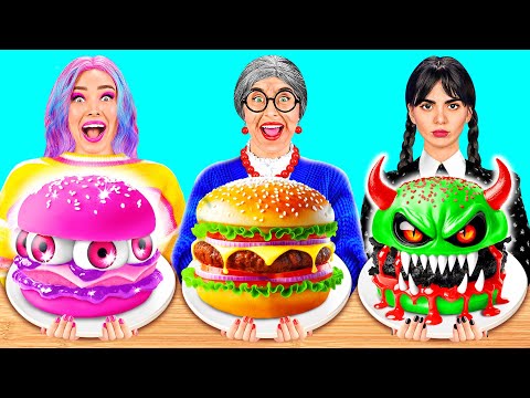 Видео: Кулинарный Челлендж: Уэнсдей Против Бабушки | Потрясающие Кухонные Хитрости от Fun Challenge