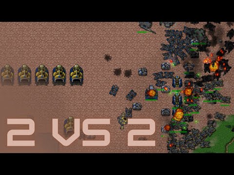 Видео: Столкновение 2 vs 2! | RTS Rusted Warfare