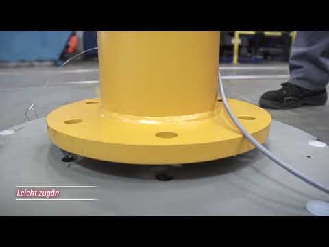 Видео: Монтаж опор консольного крана без разрушения фундамента - анкерное крепление VETTER Krantechnik