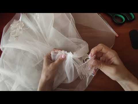 Видео: Фата к свадебному платью. Гребень
