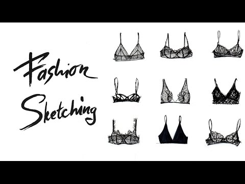 Видео: Fashion sketching: быстрый скетч коллекции нижнего белья линерами