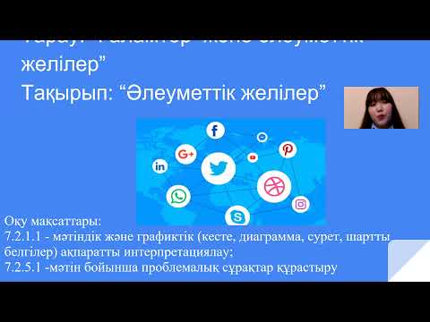Видео: Қазақ тілін онлайн режимінде оқыту: "Mindmap" әдісі ( 7 сынып, "Ғаламтор және әлеуметтік желі")