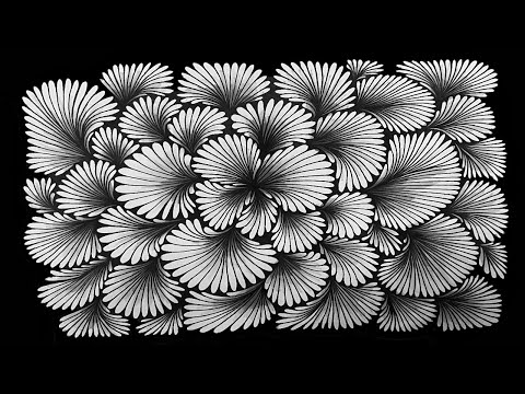 Видео: Как нарисовать веерообразные листья | Узор мисс Бетси № 2