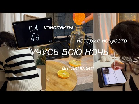 Видео: учусь всю ночь: конспекты, английский, история искусств