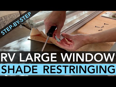 Видео: Перетяжка больших оконных штор в автодоме — пошаговый процесс