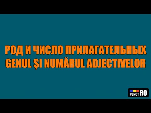 Видео: РУМЫНСКИЙ ЯЗЫК. РОД И ЧИСЛО ПРИЛАГАТЕЛЬНЫХ