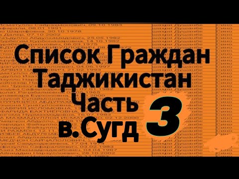 Видео: || Список Граждан Таджикистан || В Сугд || Часть Третий