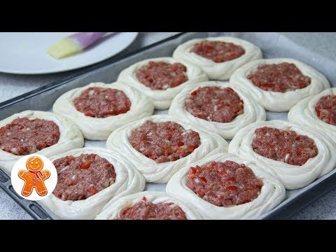 Видео: Слоеные Пирожки с Мясом "Гнездо Птицы" ✧ Kaytaz Börek