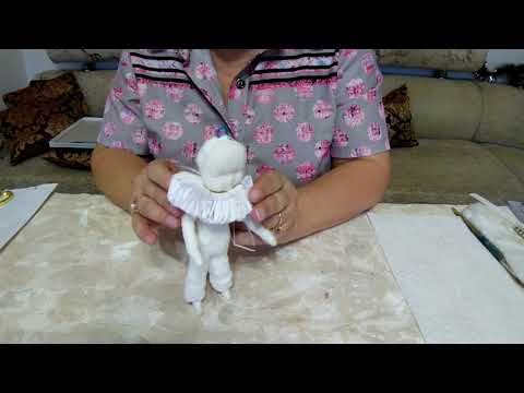 Видео: Ватная игрушка Пьеро. Мастер класс. Часть 2.