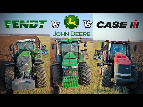 Видео: Уникальное сравнение лучших тракторов: FENDT, CASE и JOHN DEERE пашут плугами LEMKEN!