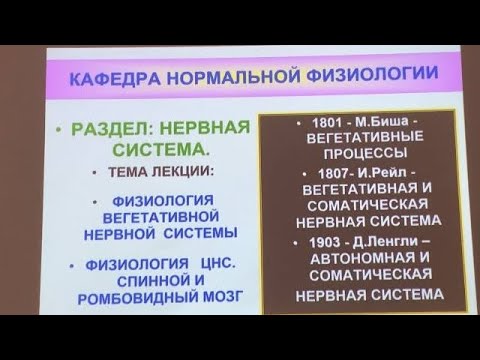 Видео: Часть 1.  • ФИЗИОЛОГИЯ ВЕГЕТАТИВНОЙ НЕРВНОЙ СИСТЕМЫ • ФИЗИОЛОГИЯ ЦНС. СПИННОЙ и РОМБОВИДНЫЙ МОЗГ
