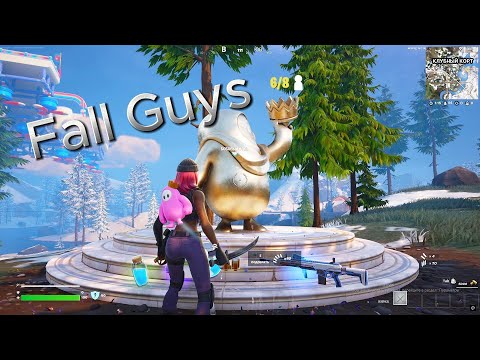 Видео: Fortnite: Fall Guys Полоса препятствий 2Место