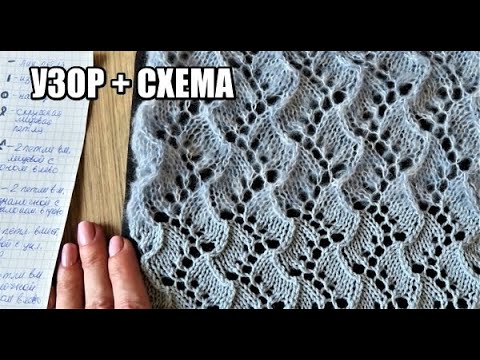 Видео: ШИКАРНЫЙ АЖУРНЫЙ УЗОР. ажурный узор спицами. вязание спицами. школа рукоделия