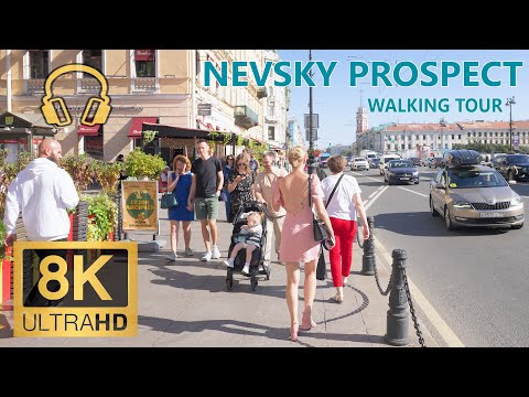 Видео: Прогулка по Невскому проспекту ~ Walking Tour ~ 8K 60к/с 🎧 С окружающим стерео звуком