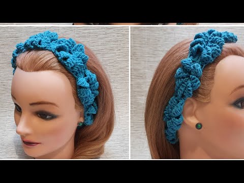 Видео: Повязка крючком 3D узором.Цветы.Ну очень просто❤😍👍