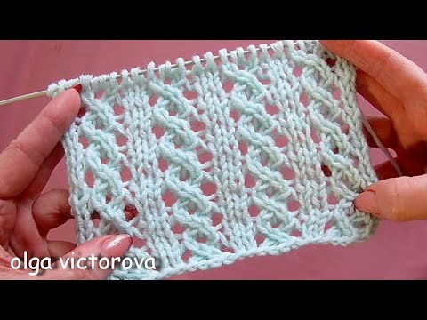 Видео: ОЧЕНЬ НЕЖНЫЕ,  МИЛЫЕ АЖУРНЫЕ КОСИЧКИ 779 Узоры спицами