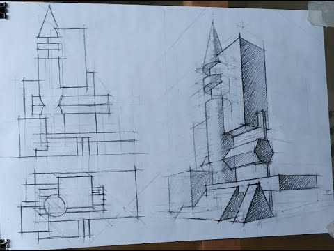 Видео: Рисуем композицию для СПбГАСУ.