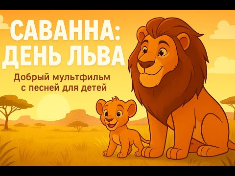 Видео: Саванна День льва  Добрый мультфильм с песней для детей