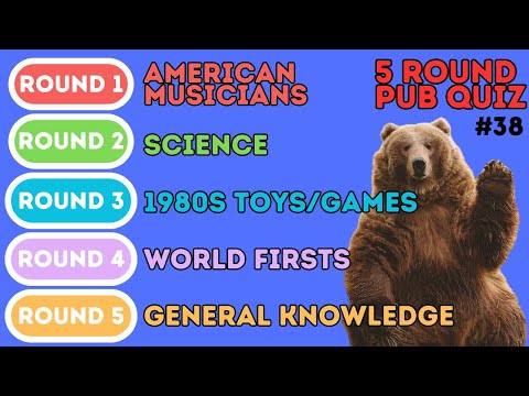 Видео: Викторина в пабе из 5 раундов | Американские музыканты, Наука, Игрушки 80-х, Мировые новинки, Общ...