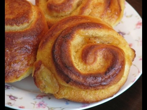 Видео: Булочки Рулетики с Миндалем Карамелью и Бананом