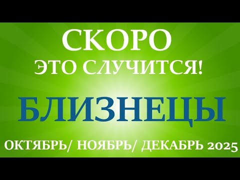 Видео: БЛИЗНЕЦЫ♊ ОКТЯБРЬ, НОЯБРЬ, ДЕКАБРЬ 2025🌷 четвёртый  триместр/квартал года! Главные события периода!