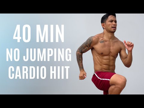Видео: 40-минутная кардио-тренировка без прыжков, HIIT-тренировка — стоя, сжигание жира по всему телу, н...