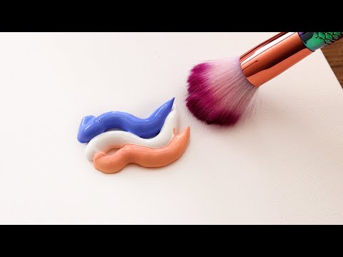 Видео: Розовый закат | Расслабляющая картина акрилом #576