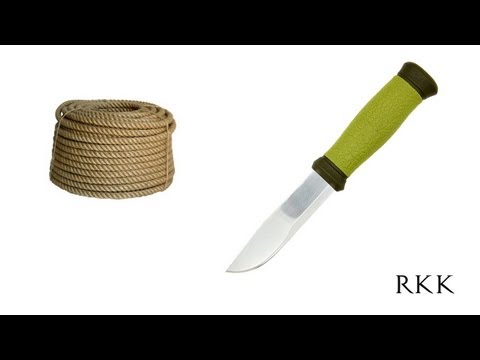 Видео: Архив. Рез каната #57 Mora Outdoor 2000. Sandvik 12C27. ver2