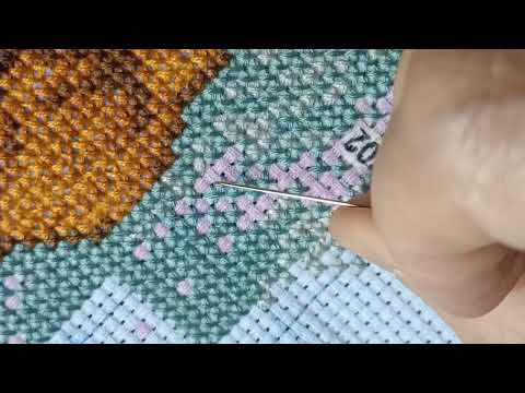 Видео: Максимальное преломление нити. Алгоритм перехода из ряда в ряд. Вышивка крестиком.