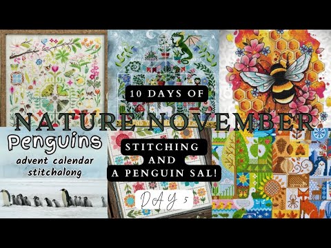 Видео: День 5 из 10 дней природы в ноябре. Вышивание и вышивка пингвина в длину!