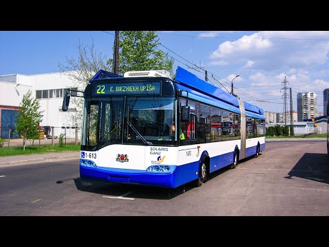 Видео: Троллейбусы Solaris Trollino 18 на маршруте 22 в Риге 🇱🇻 | 2006