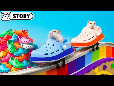 Видео: Хомяки в Лабиринте обувной фабрики Crocs 🐹 Хомура Хам