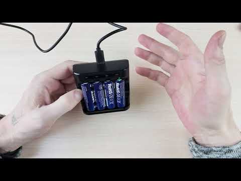Видео: XTAR L4 KT зарядное для Li-ion и 1.2V Ni-MH и аккумуляторы ААА 1.5V