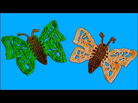 Видео: Бабочка крючком по схеме. Вязание по схеме крючком. Часть 1.