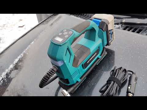 Видео: автомобильный компрессор от аккумулятора с AliExpress, самый лучший аккумуляторный насос.