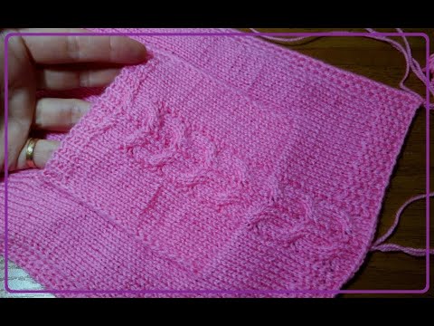 Видео: Накладной карман, подвязанный в процессе вязания (сверху вниз)