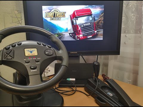 Видео: Игровой руль с ручником и коробокой передач Fly Turbo в Euro Truck Simulator 2