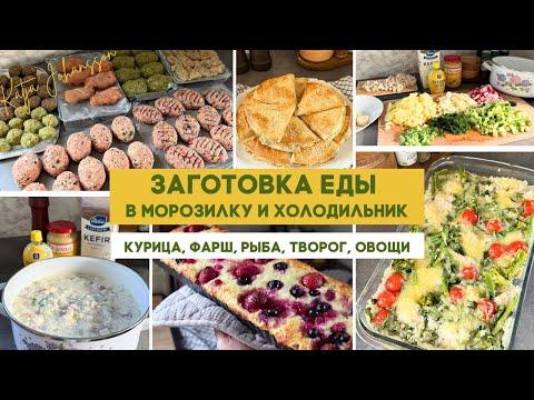 Видео: ЗАГОТОВКА ЕДЫ В МОРОЗИЛКУ И ХОЛОДИЛЬНИК: курица, фарш, рыба, творог, много овощей
