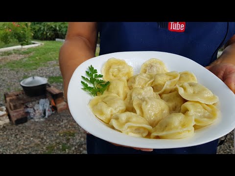 Видео: Волшебное тесто для Пельменей и Вареников/Пельмени на Костре Magic dough -dumplings on the fire