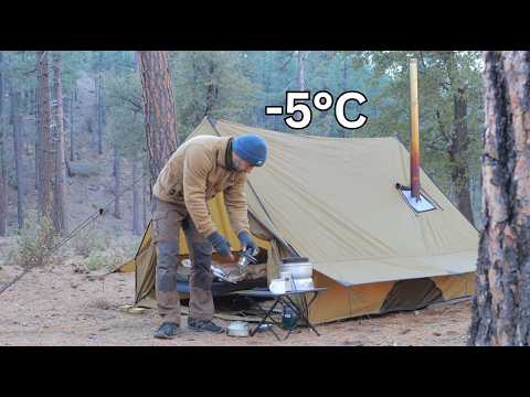 Видео: -5°C Жаркий кемпинг с моей собакой. Корейское барбекю. Отдых у дровяной печи