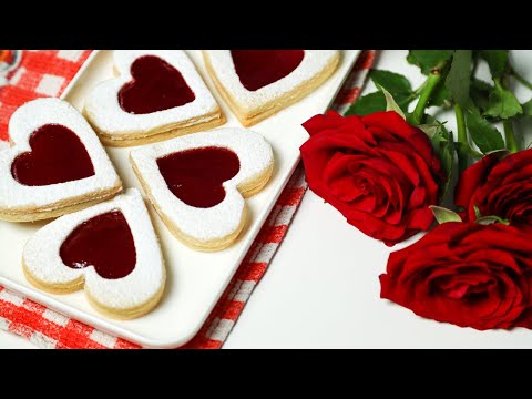 Видео: ПЕСОЧНОЕ ПЕЧЕНЬЕ ВАЛЕНТИНКИ💘Печенье с джемом на День святого Валентина 14 февраля❤️Печенье сердечки.
