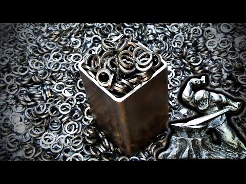 Видео: Дамасская сталь из шайб Гровера - клинок.