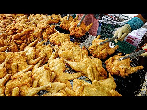 Видео: Жареный цыпленок по-корейски — корейская уличная еда