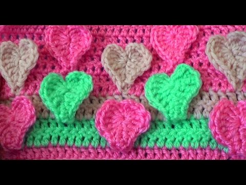 Видео: Узор Объемные сердечки - Pattern Volumetric hearts